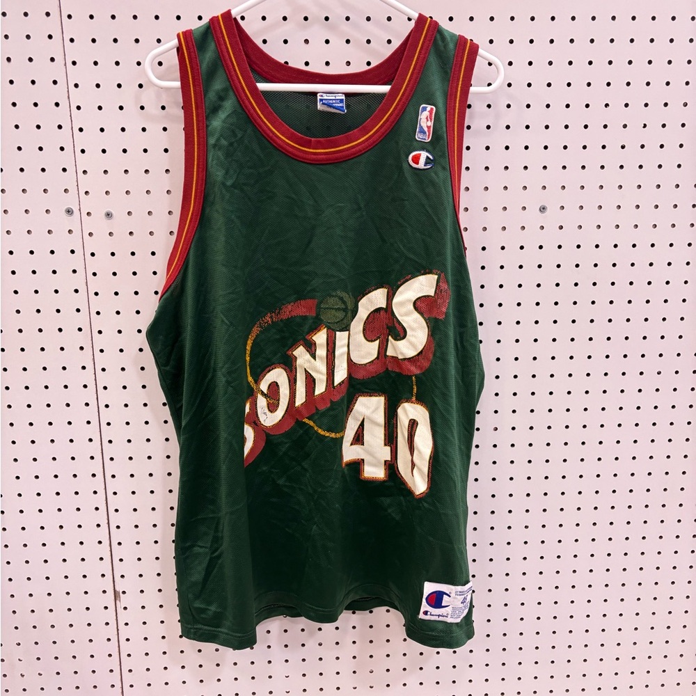 Champion Basketball Jersey Adult XL  48 Vintage Seattle Supersonics Shawn Kemp